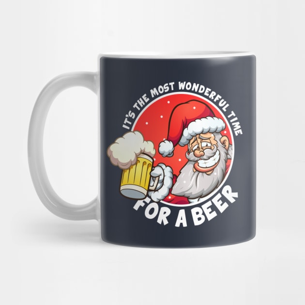 It's the Most Wonderful Time For a Beer - Beer Lovers (on dark colors) by Messy Nessie